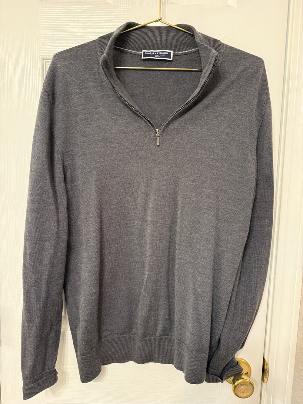 Charles Tyrwhitt Charcoal Gray Half-Zip Sweater